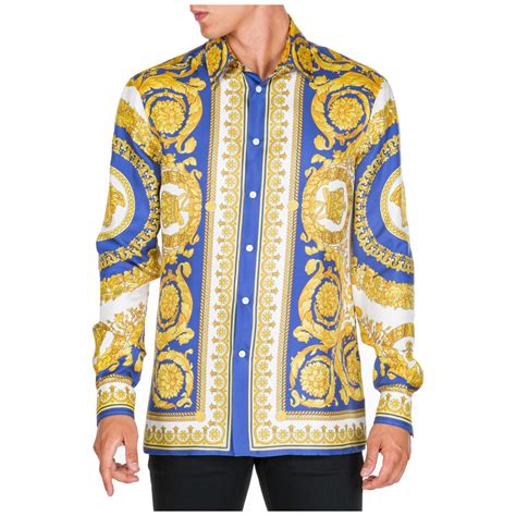 men versace shirt free shipping|Versace long sleeve shirt men.